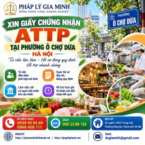 Xin giấy chứng nhận ATTP tại phường Ô Chợ Dừa Hà Nội